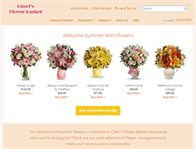 Tablet Screenshot of cherisflowerbasket.com